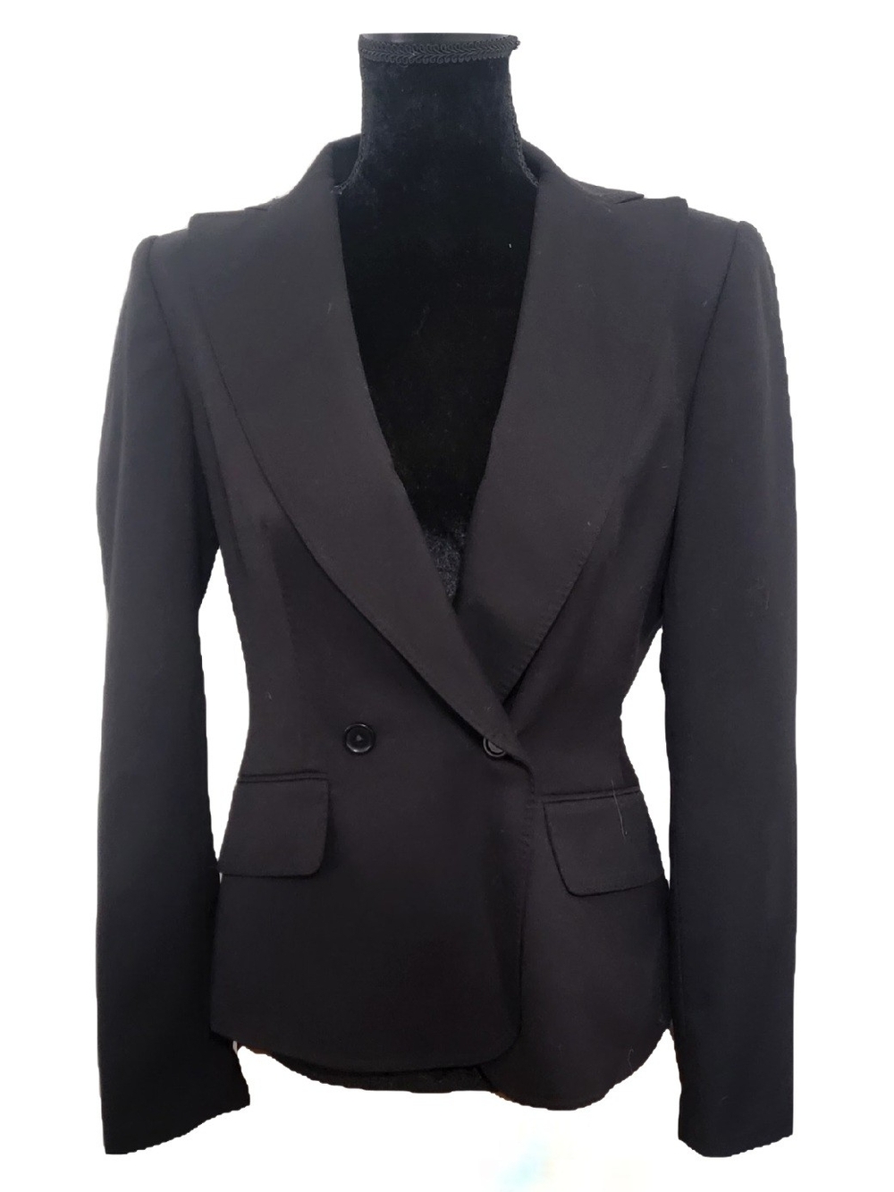 Anne Klein Women's Black Double-Breasted Tailored Blazer